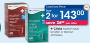 Clicks Multivit Adult For Men Or Women-2x60 Tablets