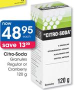 Citro-Soda Granules Regular Or Cranberry-120g