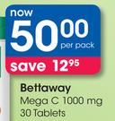 Bettaway Mega C 1000 mg 30 Tablets-Per Pack