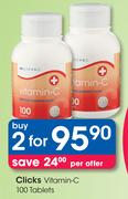 Clicks Vitamin-C 100 Tablets-2 Packs