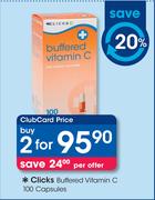 Clicks Buffered Vitamin C 100 Capsules-2 Pack