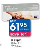 Cipla Relicalm 20 Tablets-Per Pack