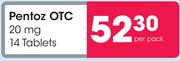 Pentoz OTC 20mg 14 Tablets-Per Pack