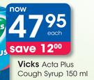 Vicks Acta Plus Cough Syrup-150ml Each