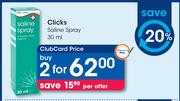 Clicks Saline Spray-2x30ml