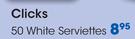 Clicks 50 White Serviettes-Per Pack
