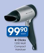 Clicks 1200 Watt Compact Hairdryer