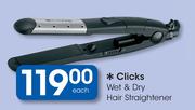 Clicks Wet & Dry Hair Straightener