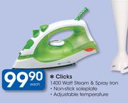 Clicks 1400 Watt Steam & Spray Iron