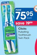 Clicks Pulsating Toothbrush Twin Pack-Each