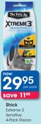 Shick Extreme 3 Sensitive 4 Pack Razors-Per Pack
