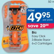 Bic Easy Click 3 Blade Razor-Per Pack