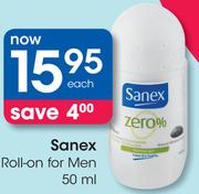 Sanex Roll-On For Men-50ml Each