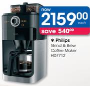 Philips Grind & Brew Coffee Maker HD7712
