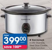 Kambrook 6Ltr Stainless Steel Slow Cooker