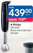 Philips 550 Watt Black Hand Blender HR1604