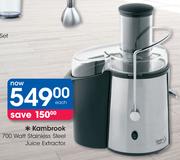 Kambrook 700 Watt Stainless Steel Juice Extractor