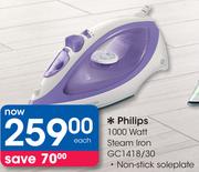 Philips 1000 Watt Non-Stick Soleplate Steam Iron GC1418/30