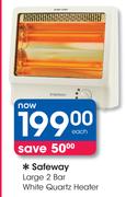 Safeway Large 2 Bar White Quartz Heater-Each