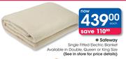Safeway Single Fitted Electric Blanket-Each