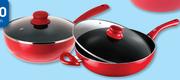 Love Cooking 24Cm Aluminium Saute Pan Red