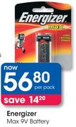 Energizer Max 9V Battery-Per Pack