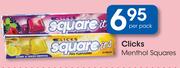 Clicks Menthol Squares-Per Pack