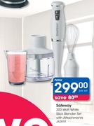 Safeway 200 Watt White Stick Blender Set With Attachments JA2874-Per Set