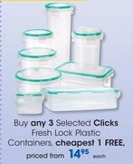 Clicks Fresh Lock Plastic Containers-Each
