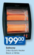 Safeway 2 Bar Quartz Heater Black Or White-Each