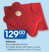 Safeway Rechargeable Electric Hot Water Bottle With Fleece Cover