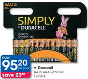 Duracell 12 Pack AA Or AAA Batteries-Per Pack