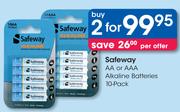 Safeway AA Or AAA Alkaline Batteries 10's Pack-For Any 2