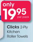 Clicks 2 Ply Kitchen Roller Towels-Per Pack