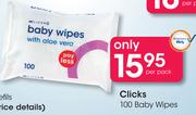 Clicks 100 Baby Wipes-Per Pack