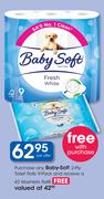 Baby Soft 2 Ply Toilet Roll 9's Pack With Free 42 Washlets Refill-Per Offer