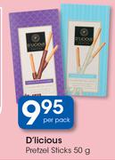 D'licious Pretzel Sticks-50g Per Pack