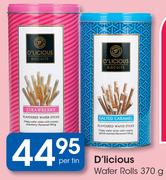 D'licious Wafer Rolls-370g Per Tin