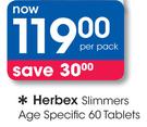 Herbex Slimmers Age Specific 60 Tablets-Per Pack