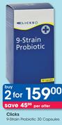 Clicks 9-Strain Probiotic-2x30 Capsules