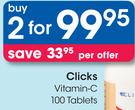 Clicks Vitamin-C-100 Tablets-2 Packs
