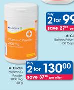 Clicks Vitamin-C Powder 2000mg-2 x 150gm Packs