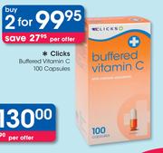 Clicks Buffered Vitamin C 100 Capsules-2 Packs