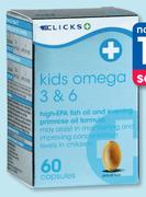 Clicks Kids Omega 3 & 6 60 Capsules-Per Pack