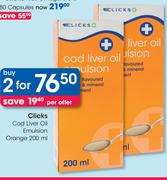 Clicks Cod Liver Oil Emulsion Orange-2x200ml