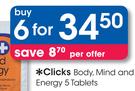 Clicks Body, Mind And Energy-6x5 Tablets