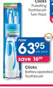  Clicks Battery-Operated Toothbrush-Per Pack