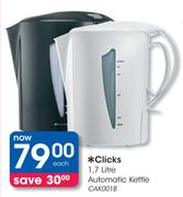 Clicks 1.7Ltr Automatic Kettle CAK001B Each
