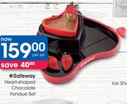 Safeway Heart-Shaped Chocolate Fondue Set-Per Set