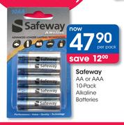 Safeway AA Or AAA 10-Pack Alkaline Batteries-Per Pack